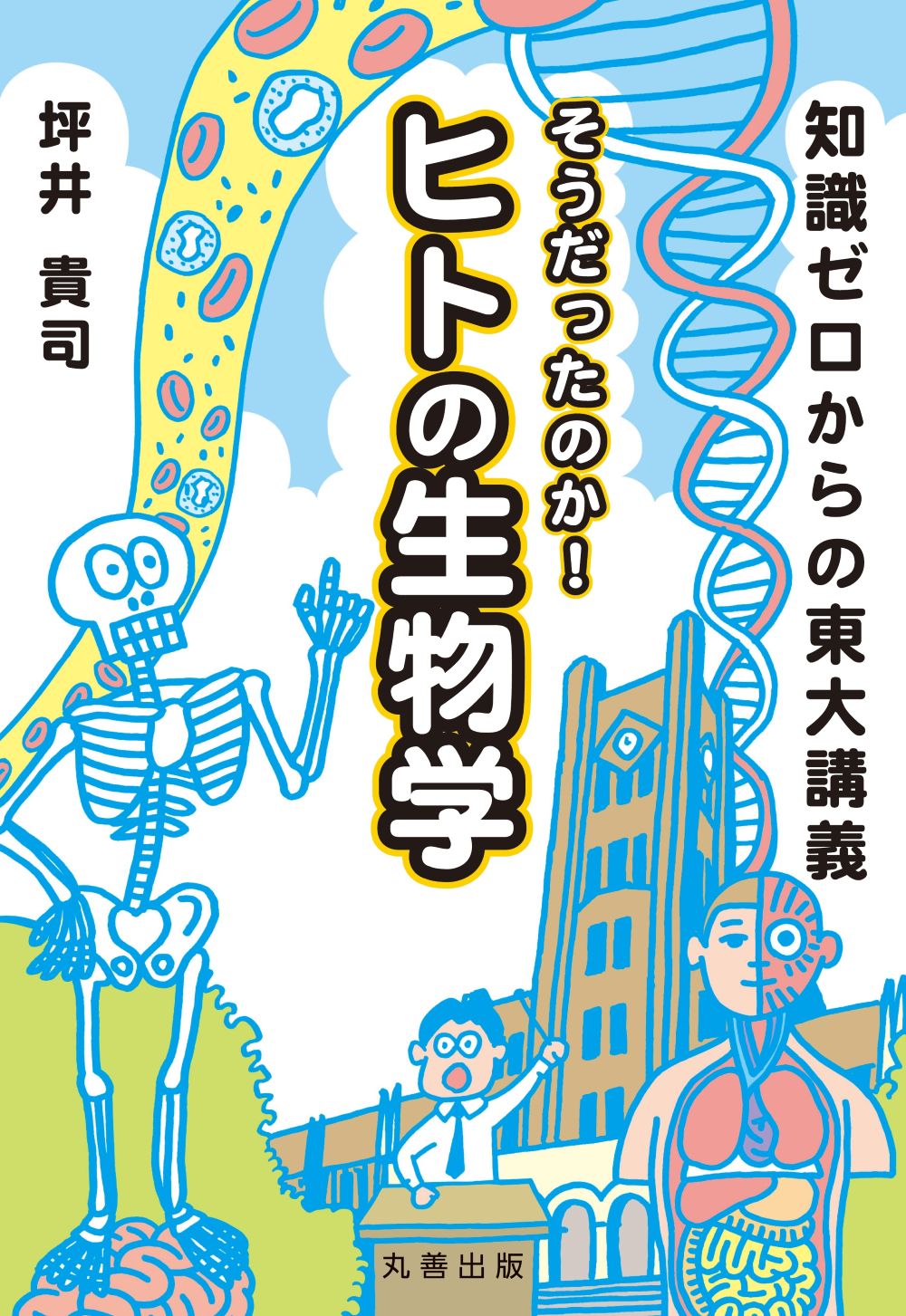 Illustration of Yasuda Auditorium, human body model, skeleton